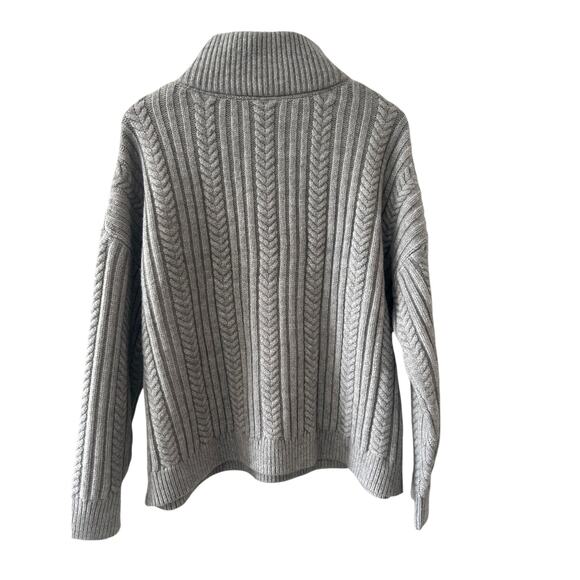Sundance Gray 1/4 Zip Canle Knit Pullover Sweater Size PXL Cozy - Picture 7 of 9